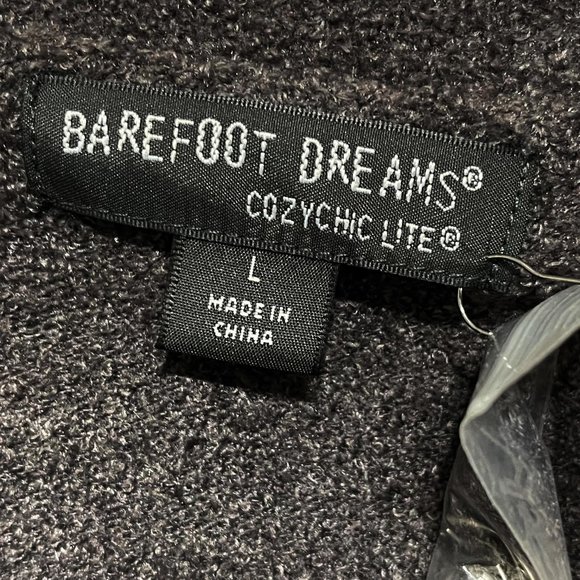 Barefoot Dreams Grey Cozychic Lite Scoop Neck Holes Sweatshirt NEW WITH TAGS - Picture 4 of 7